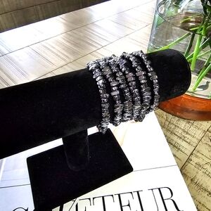 Sassy Jones Hematite Bracelet Stack